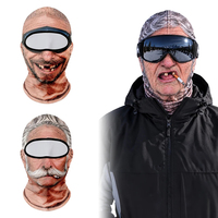 Masque facial amusant pour homme âgé, casque de moto tout-terrain, couvre-chef de pêche amusant anti-UV, masque facial de ski