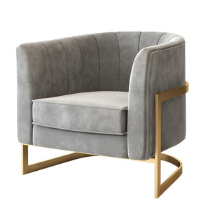 Vendite calde di lusso in metallo <span class=keywords><strong>divano</strong></span> in velluto moderno per il tempo libero singolo <span class=keywords><strong>divano</strong></span> sedia Design in tessuto <span class=keywords><strong>set</strong></span> di <span class=keywords><strong>poltrone</strong></span> per soggiorno mobili - Product Image 1