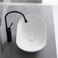Lavabo de salle de bain au design européen en céramique émaillée, petit lavabo sanitaire, lavabo artistique pour WC