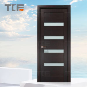 Waterproof Factory Price PVC Coating Film Black Wood Plastic Composite Office House Villa Rooms Interior Hollow <strong>Slap</strong> WPC <strong>Doors</strong> - Product Image 2