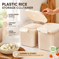 Conteneur de stockage de riz en plastique résistant à la chaleur, usage domestique, anti-insectes, anti-humidité, hermétique, grande boîte à riz de 20 livres, pour céréales et farine
