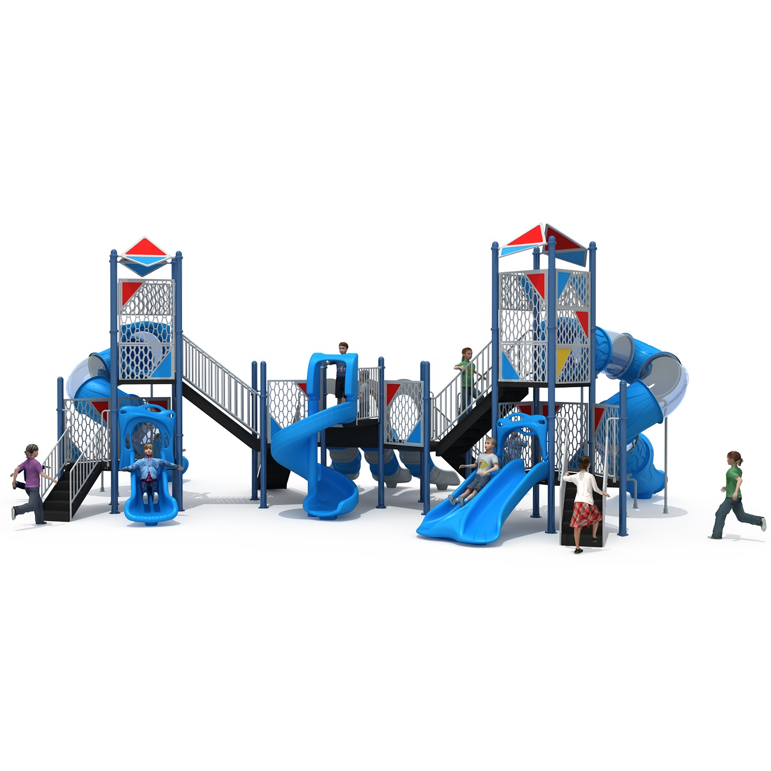 Более быстрое производство предоставляет оборудование для детской площадки с несколькими слайдами