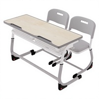Ensemble bureau et chaise à hauteur réglable à prix abordable d'usine pour deux personnes personnalisation gratuite de la