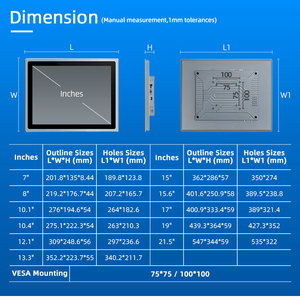 10.4 inch cảm ứng công nghiệp Màn hình Màn hình 1000nits 4:3 màn hình vuông <span class=keywords><strong>LED</strong></span> IPS Bảng điều chỉnh nhúng Wall Mount nhôm kim loại máy tính - Product Image 2