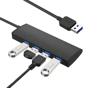 Neues Werks modell 4-Port USB 2.0/3.0 Hub Aluminium legierung Metall USB Hub Auf Lager