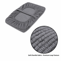 Housse de coussin de siège en chenille élastique sur mesure avec ouverture et amovible, lavable pour chaise de salle à manger, cuisine, maison, bureau