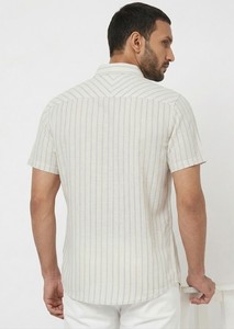 Men Linen Striped Shirt Slim Fit Casual Breathable Summer Wear Long Sleeve Premium Export Quality Supplier - Product Image 2