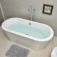 Offre Spéciale forme ovale blanc acrylique classique autoportante baignoire Avec robinet