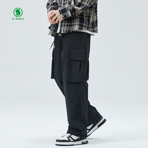 Pantaloni da <span class=keywords><strong>lavoro</strong></span> <span class=keywords><strong>a</strong></span> vita media Casual da uomo primavera pantaloni Cargo in tessuto di Nylon e cotone all'ingrosso - Product Image 3