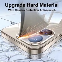 Étui de téléphone portable en verre trempé de luxe pour iPhone 16 15 14 13 12 11 Pro Max Plus couvercle de Protection de caméra d'objectif en verre