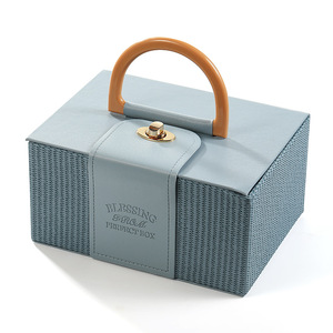 Bán buôn Tùy chỉnh hình chữ nhật sang trọng dệt PU da hộp đồ trang sức phù dâu Quà Tặng Bao bì hộp với vải Ribbon - Product Image 6