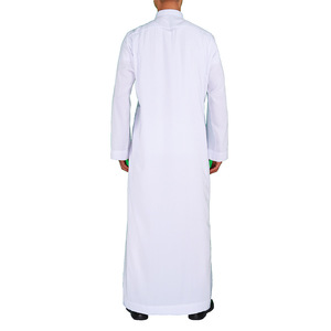 2024 nuovo abito musulmano di fabbrica Stock all'ingrosso <span class=keywords><strong>arabo</strong></span> maschile <span class=keywords><strong>bianco</strong></span> di culto Robe Qatar abito con colletto rialzato - Product Image 2