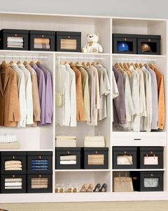 Contenedores Plegables para Almacenamiento de Ropa con Asas y Ventana, Organizador de Tela para Armario, Caja de Almacenamiento para Sala de Estar o Dormitorio - Product Image 4