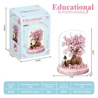Mainan Rakitan Ornamen Blok Bangunan Pohon Sakura Jasmine Bunga Awet Warna Pink Pastel Terlaris - 40 Potong Plastik DIY