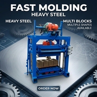 Nouvelle machine à blocs creux en béton, machine à briques autobloquantes, découpe et moulage manuels, 380V/220V, facile à utiliser, garantie 1 an