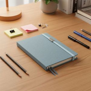 Papeterie personnalisée, carnet en cuir A5 personnalisé, couverture rigide, impression promotionnelle, reliure, sangle élastique pour entreprise - Product Image 3