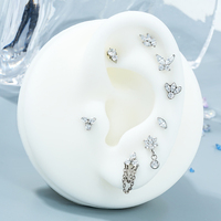 G23 Titane Bijoux de piercing corporel Papillon Labret Bijoux de piercing corporel Fil interne Anneau de lèvre Anneau d'oreille Helix Boucle d'oreille