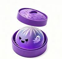 Set Mainan Squishy Transparan Halloween dengan Kotak Penghangat, Bentuk Hantu, Kelelawar, Monster, Pereda Stres, Hadiah Pesta Anak