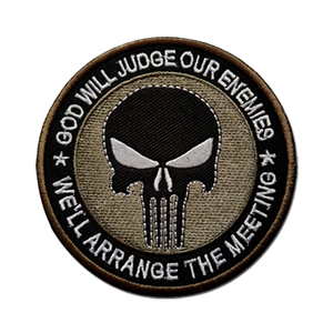 激安セール 刺繍入りスカルゴッドパッチ 敵を裁くでしょう 衣類用フックアンドループ ソフトロゴデコレーション アイロン接着タイプ - Product Image 4