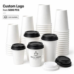 Vasos de Papel Desechables Personalizados de Pared Simple para Café, 7oz, 9oz, 12oz, con Tapas para Espresso, Cafetería, Oficina, Bebidas Calientes, Aprobados por la FDA, MOQ Bajo - Product Image 1