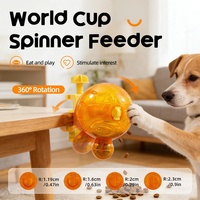 Distributeur de friandises interactif pour chat, en forme de balle, à rotation lente, pour table fixe