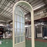 Puerta Corrediza Moderna de Aluminio de Lujo con Doble Vidrio Templado, Aislamiento Acústico, Diseño Curvo de Vidrio Blanco, Garantía de 2 Años para Villas