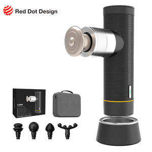 Novo Massageador Portátil LCD Barato com 5 Velocidades 2025 Pequeno Massageador de Percussão para Músculos Profundos com 4 Cabeçotes Compacto para o Rosto - Product Image 1