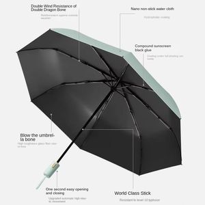 Parapluie pare-soleil automatique léger et pliable, extra large, avec logo personnalisé, pour hommes et femmes - Product Image 3