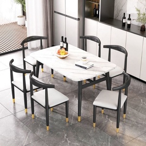 Set di Mobili per Sala da Pranzo GEDO in Offerta, <span class=keywords><strong>Tavolo</strong></span> e Sedie in MDF con Effetto Marmo - Product Image 3