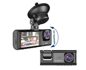 3 채널 대시 캠 1080P 카메라 트리플 웨이 자동차 비디오 레코더 Dashcam 전면 및 후면 카메라 나이트 비전 DVR 자동차 택시