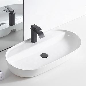 Экологически чистая мелкая раковина и черная цветная художественная керамическая раковина, керамический Овальный умывальник - Product Image 2