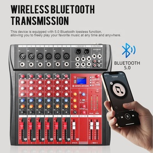 Professional USB Audio Console Mixer CT6 Sound System 6 Channels <strong>DJ</strong> Mixer <strong>Controller</strong> for Music for Sound Production - Product Image 5
