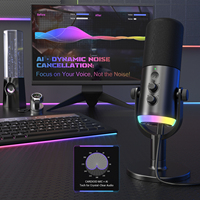 Microphones dynamiques RGB pour jeux vidéo Zimhome Plug & Play, enregistrement sonore, pour PC, ordinateur portable