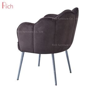 American popolare fiore sedia da pranzo con gambe in acciaio argento <span class=keywords><strong>antracite</strong></span> velluto carbone per ristorante - Product Image 4