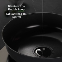 Wok en acier au carbone de 30 cm avec couche composite en titane sans revêtement, capacité de 5 L, compatible gaz et induction, poignée en bois, 1,3 kg