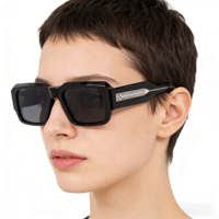 Lunettes de soleil polarisées carrées classiques vintage surdimensionnées en acétate épais pour femmes et hommes, design extérieur, logo personnalisé, verres TAC