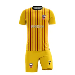 Chándal de fútbol para jóvenes, camisetas de servicio oem/odm, ventas de oro con collar, equipo de entrenamiento de fútbol, traje, jersey, barato