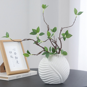 Planta Artificial Verde, Rama Seca Individual con Capullo Tierno, Plástico Suave, Alta Simulación, Decoración de Escritorio Interior - Product Image 2