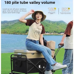 Chariot pliable pour <span class=keywords><strong>camping</strong></span>-car, voyages en plein air, pique-nique, remorque de <span class=keywords><strong>camping</strong></span>, chariot de livraison, petit chariot à tirer, capacité de charge de 0 à 300 kg - Product Image 3