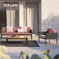Fauteuil de jardin en rotin tressé moderne de luxe pour hôtel, villa, restaurant, café, piscine, terrasse, mobilier de loisirs nordique