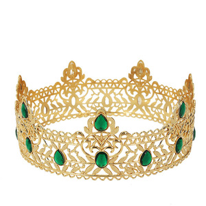 Bandeau baroque royal vintage, grande couronne pour hommes, coiffe d'anniversaire, cristal coloré, roi européen et américain - Product Image 5