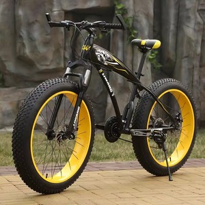 Bicicleta de Montaña con Llantas Gruesas de Acero de Alto Contenido de Carbono, 21 Velocidades, Frenos de Disco Mecánicos Dobles, 26 Pulgadas, Todoterreno, para Playa, Lodo y Carretera - Product Image 2
