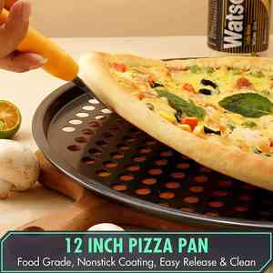 Perforated Round <b>Baking</b> <b>Tray</b> Carbon Steel Non-Stick Eco-Friendly Durable Pizza Crisper Pan - Product Image 4