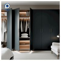 Armoire sur mesure en panneaux de mélamine pour appartement moderne, rangement de chambre, projet de dressing en bois, vente en gros d'usine