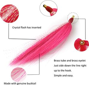 Señuelos de pesca Bucktail Teasers Fluke Rig Teaser Señuelos Aparejos de pesca de agua salada Gear Verde/Rosa/Beige Colores <span class=keywords><strong>B10</strong></span> - Product Image 3