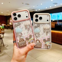 Funda de Teléfono de Lujo para Mujer con Diseño 3D de Diamantes de Imitación para iPhone 17 16 15 14 13, Carcasa Brillante de Epoxi a Prueba de Golpes con Bumper de Color Caramelo