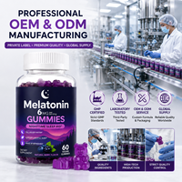 Gummies de Mélatonine 6mg en Gros OEM, 60 Unités Végétaliennes, Aide Naturelle au Sommeil aux Baies, Complément pour le Sommeil Nocturne