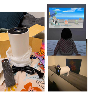 Mini projecteur de cinéma maison portable HD 4K 1080P, téléviseur de poche, extérieur, bureau, avec Wifi et Bluetooth pour téléphone, films, vidéos - Product Image 2