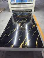 Panneau mural en PVC imperméable, marbré, brillant, poli, revêtement en pierre artificielle
