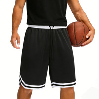 Shorts de basket-ball pour hommes, vêtements de sport décontractés, polyester de haute qualité, shorts de sport noirs absorbant la transpiration avec poches zippées